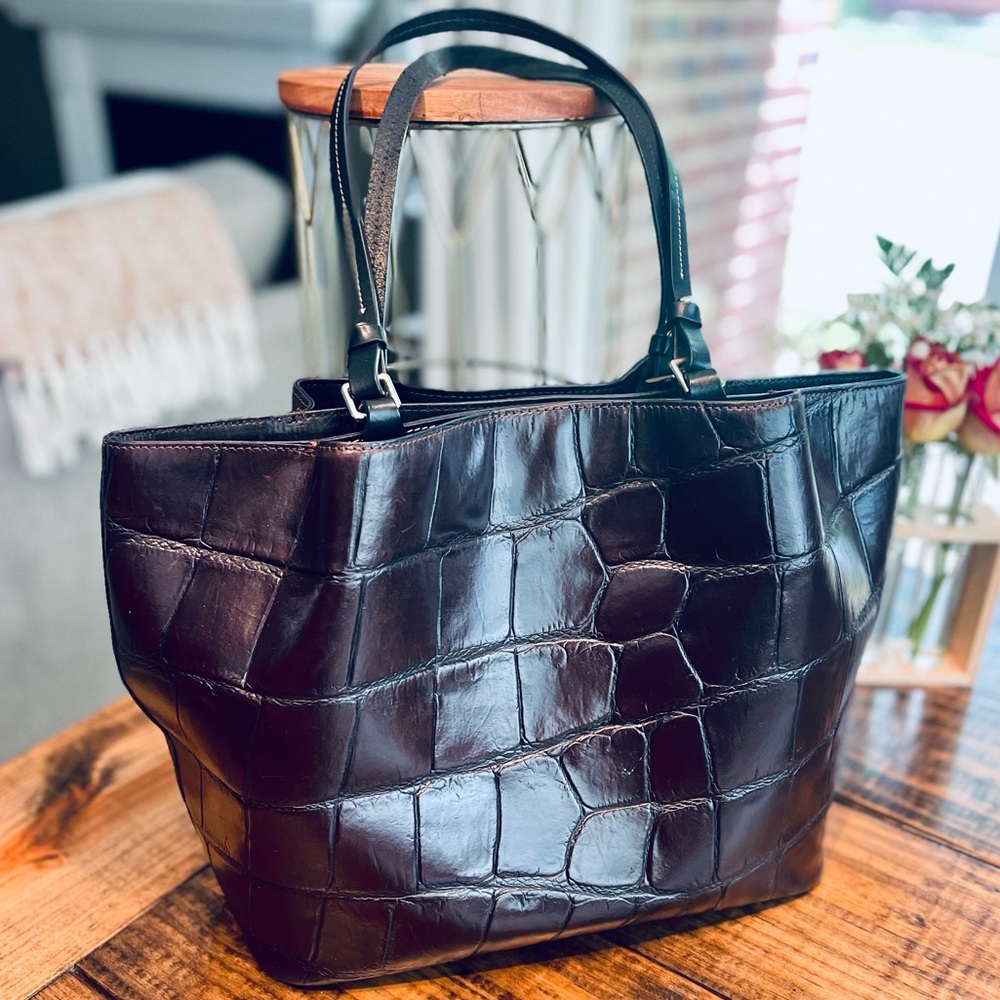 Dooney & Bourke Black Croc-Embossed Tote - Picture 4 of 14